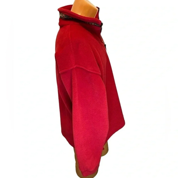 Vintage True North Men's Bright Red 1/4 Zip Fleece Jacket Medium Canada EUC - Picture 6 of 14